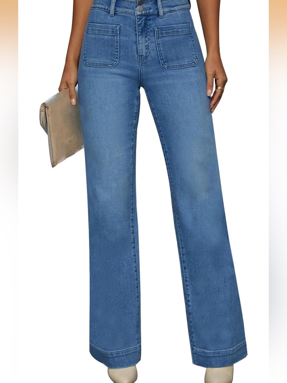 High-Rise Wide Leg Jeans in Medium Blue